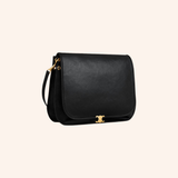 Tas Celine Soft Triomphe Besace Supple Shiny Lambskin Black