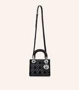 Tas Dior Mini Lady Dior Bag Strass Cannage Satin