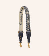 Dior Shoulder Strap Blue Dior Oblique Embroidery
