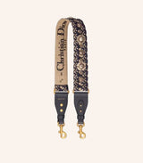 Dior Shoulder Strap Blue Dior Oblique Embroidery