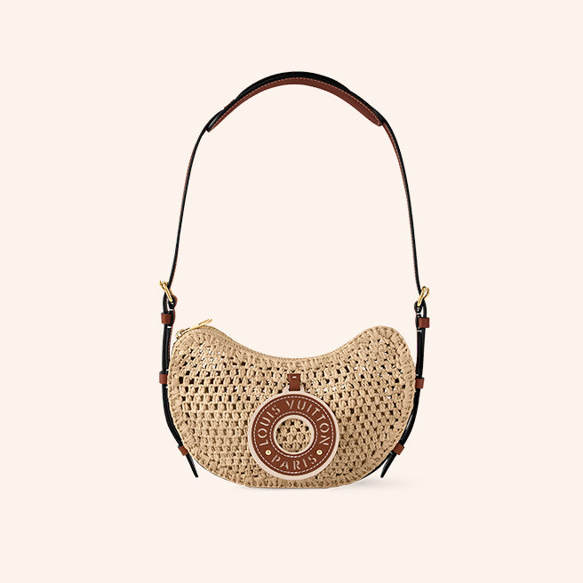 Tas LV Louis Vuitton Croissant MM Natural Raffia