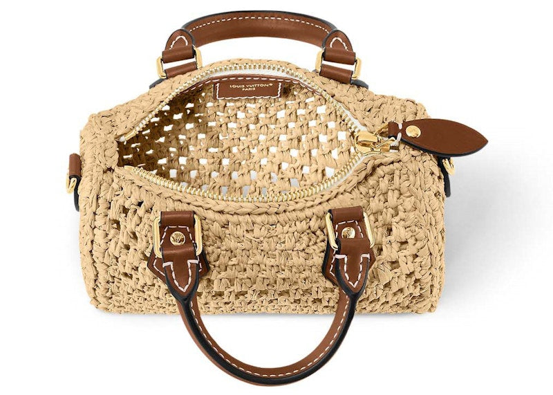 Tas LV Louis Vuitton Nano Speedy Natural Raffia