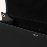 Tas Celine Soft Triomphe Besace Supple Shiny Lambskin Black