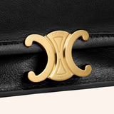 Tas Celine Soft Triomphe Besace Supple Shiny Lambskin Black