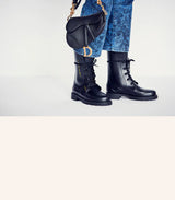 Tas Dior Saddle Bag Black Grained Calfskin