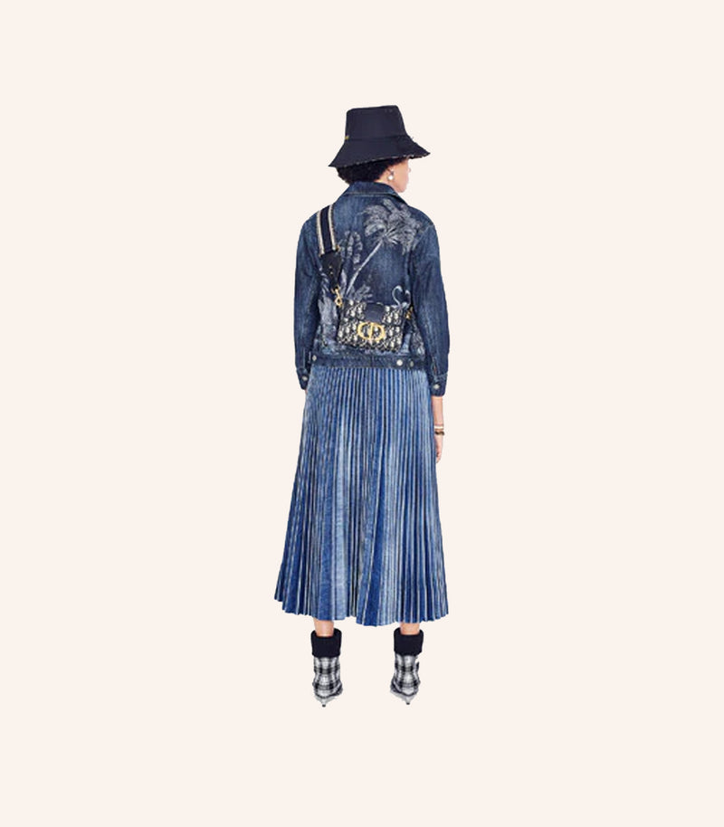 Dior Shoulder Strap Blue Embroidery