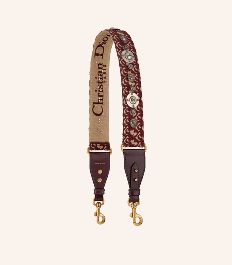 Dior Shoulder Strap Burgundy Oblique Embroidery