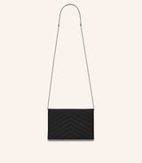 Tas YSL Saint Laurent Envelope Chain Wallet In Grain De Poudre Embossed Leather