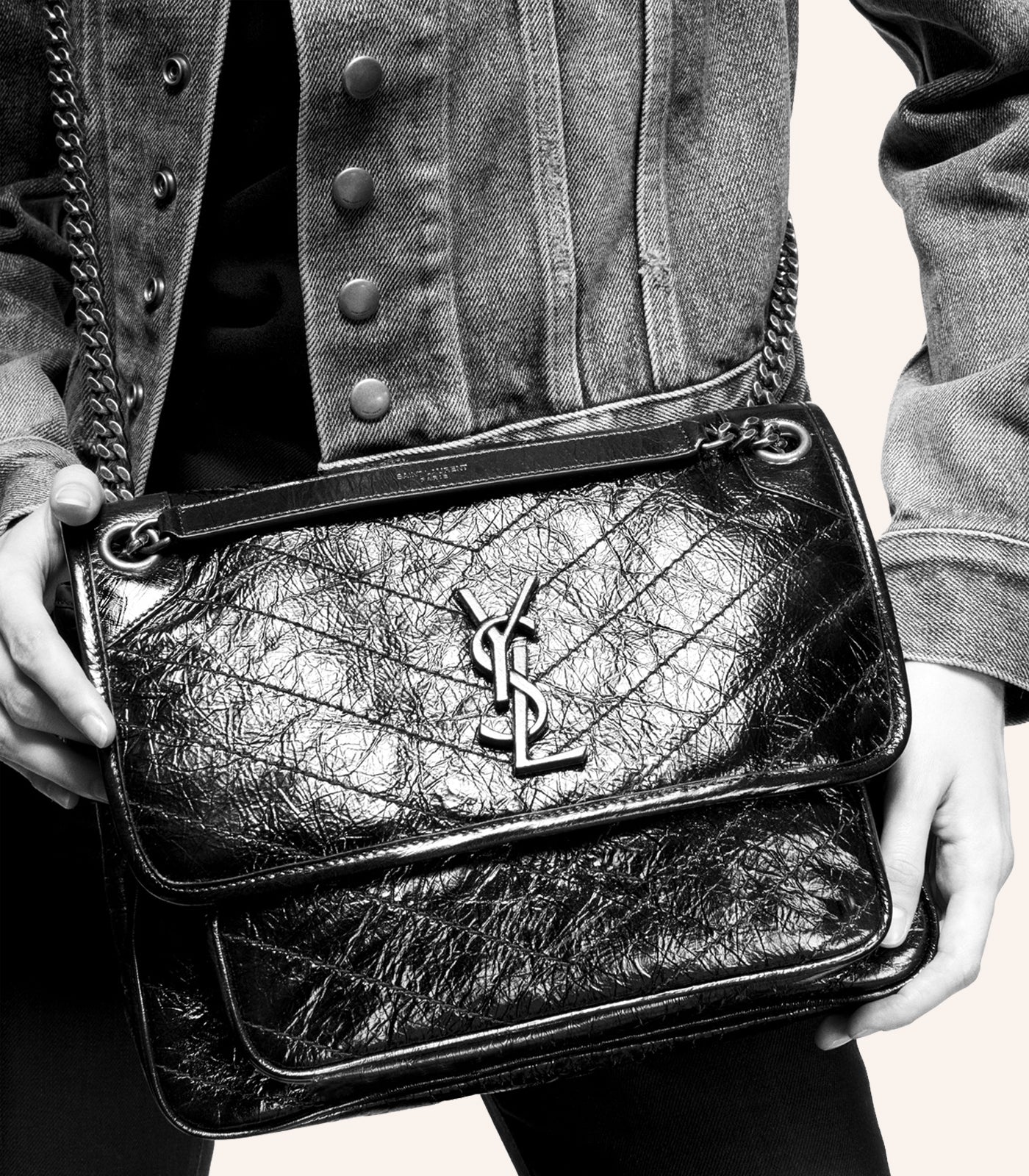 Tas YSL Saint Laurent Niki Medium In Vintage Leather Toko Tas Branded Mirror Online Terbaik thesankara